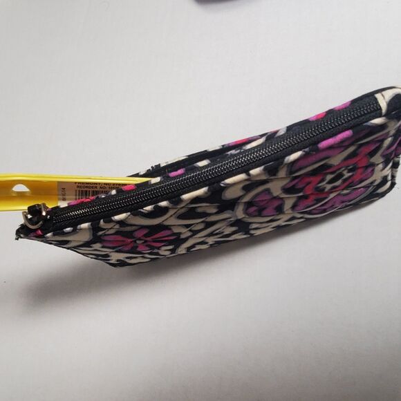 Vera Bradley ID Wallet Wristlet Card Holder Black‎ Pink Floral Quilted - Picture 8 of 12